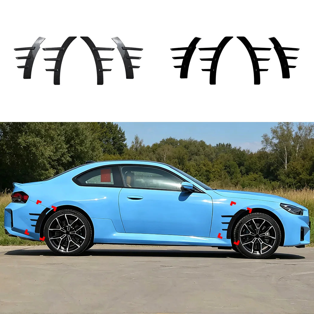 For BMW G42 M2 G87 Double Front Bumper Splitter Side Spoiler