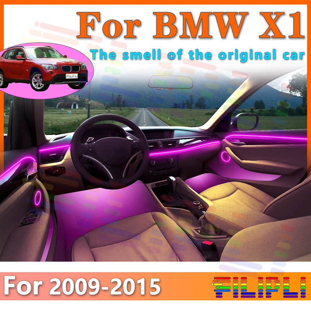 For BMW X1 E84 Premium Stealth Acrylic Interior Mood Bar RGB