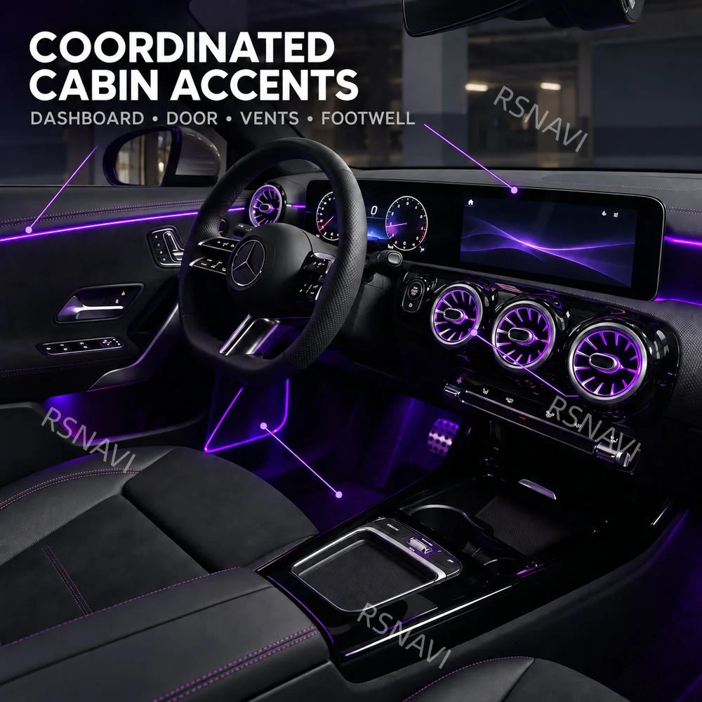Ambient Lighting Retrofit Kit Guides Wiring Fits Mercedes-Benz