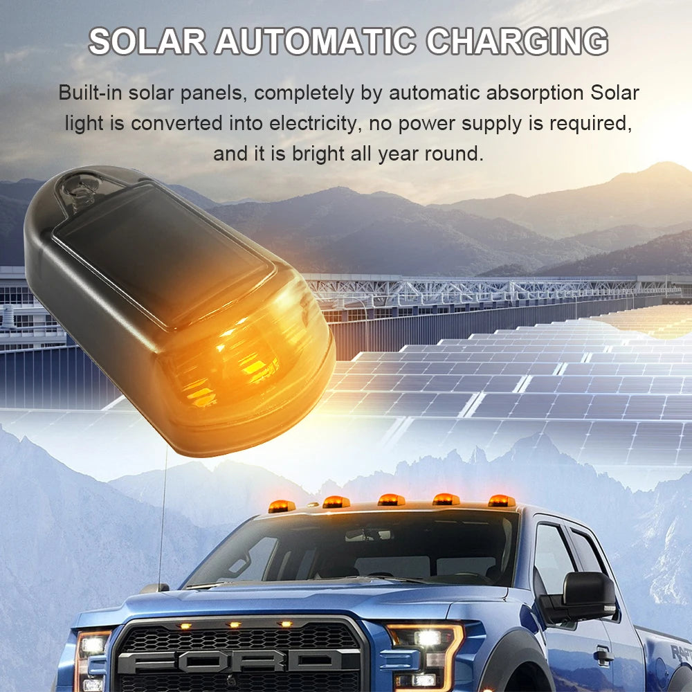 Wireless Cab Truck Solar No Drill Yellow Roof Marker