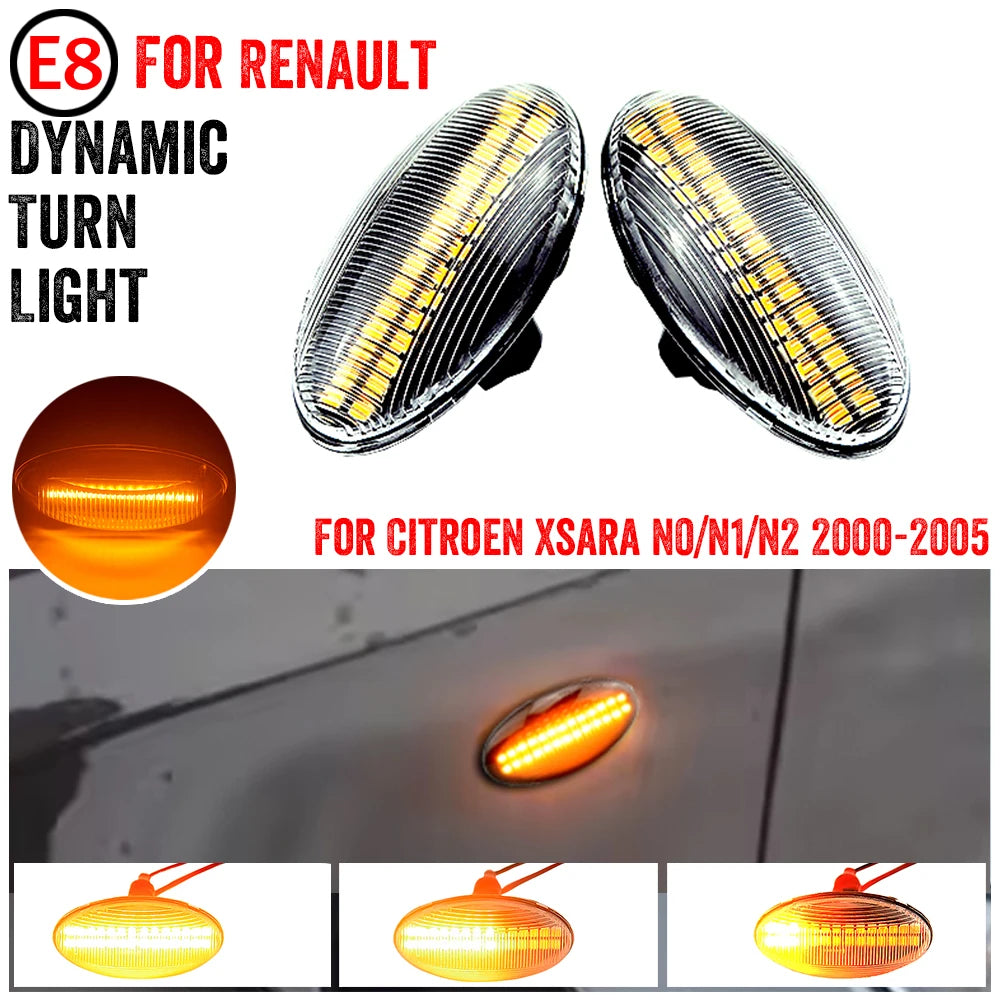 For Peugeot 307 206 407 107 Pair Dynamic Turn Signal Side Marker