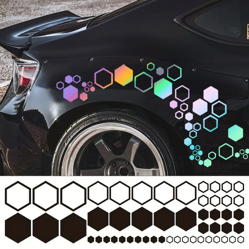 For Sports 52-piece Hexagon Sticker Set Waterproof Vinyl Decals