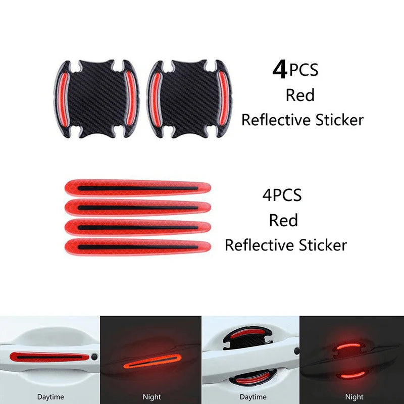 8pcs3d Carreflective Sticker Tape Reflector Fender Warning