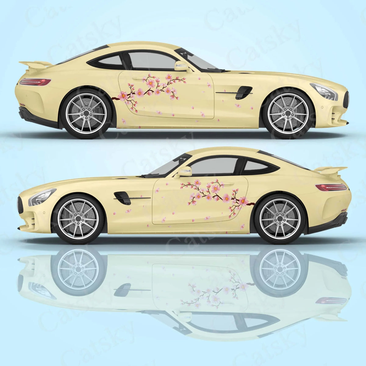 For Universal Large Japanese Cherry Blossoms 2PCS Sticker