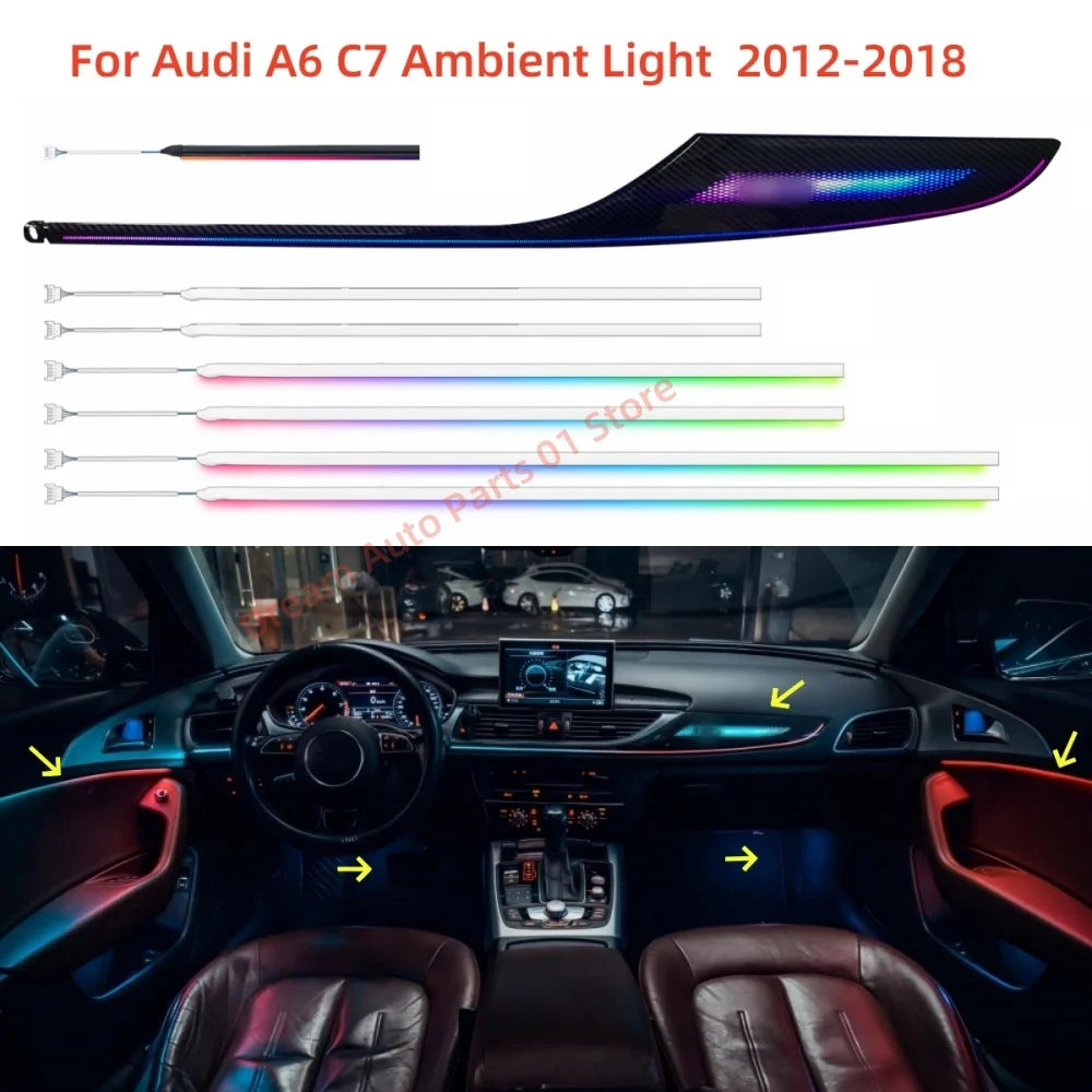 For Audi A6 C7 2012-2018 LED Atmosphere Interior Lighting