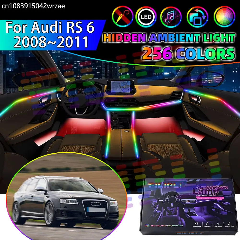 For Audi Rs 6 2008~2011 C6 4F RGB Interior Ambient Strips