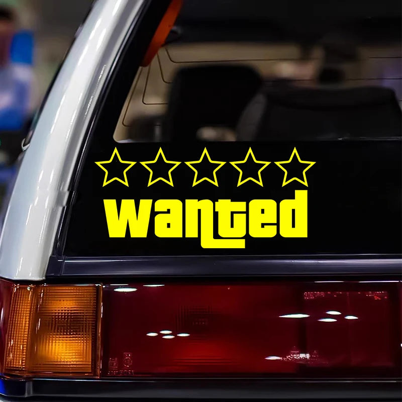 For Rear Windshield Window Glass Auto Wanted Pentagram Stickers