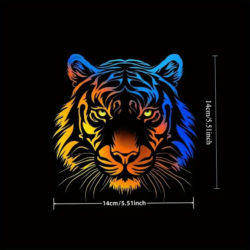Multicolor Tiger Head Sticker Waterproof scratch-resistant Cars