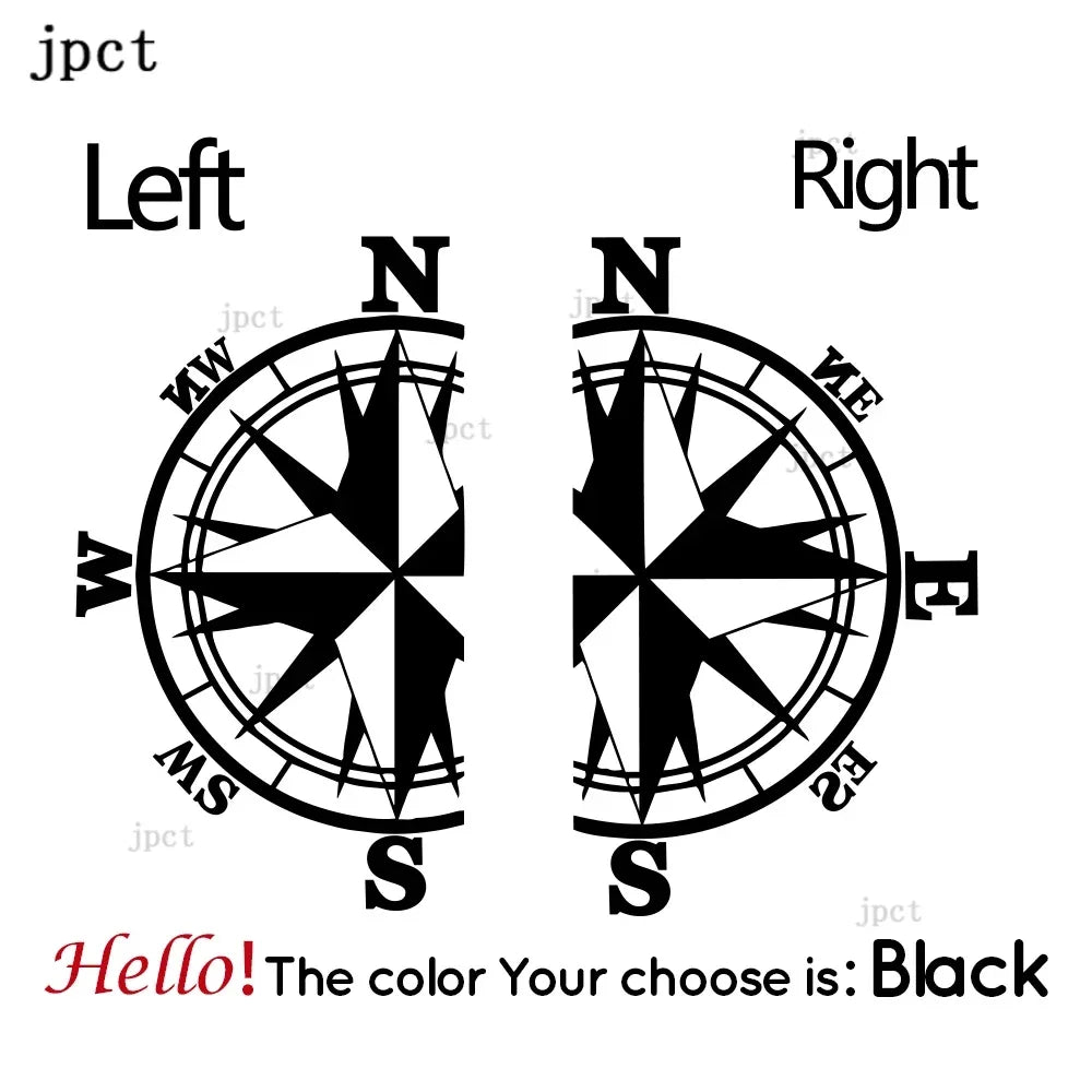 Self Adhesive Removable Giant Compass Cover Stickers Trunk A