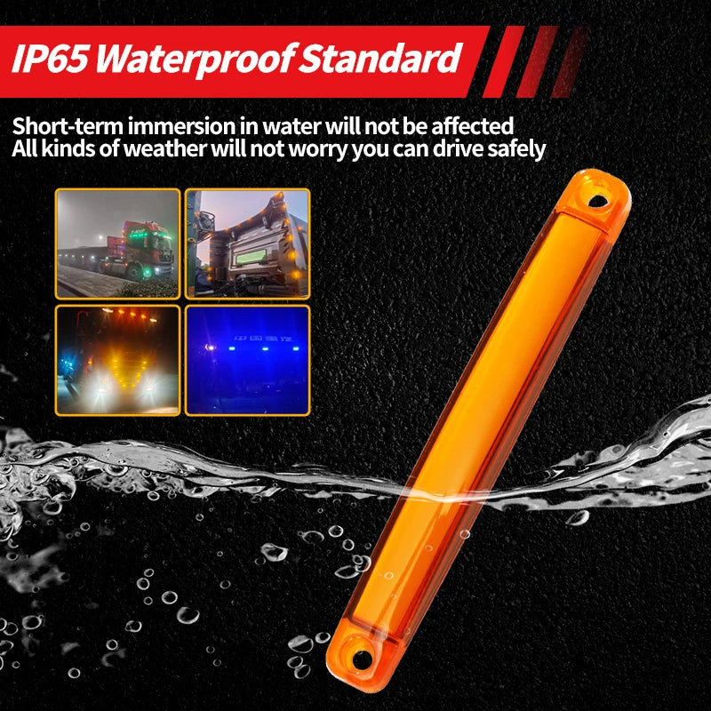 2PCS Truck Side Warning Muticolor Waterproof Width Trailer Bus
