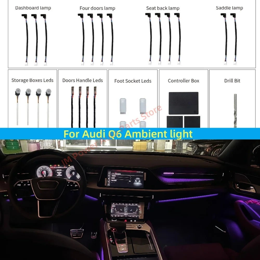 For Audi Q6 2024-2025 Atmosphere Lamp Ambient Interior Lighting