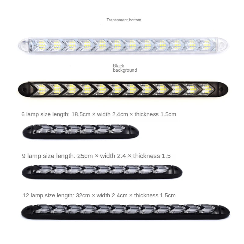 2X Arrow Daytime Running 12V Drl Switchback Strips Amber