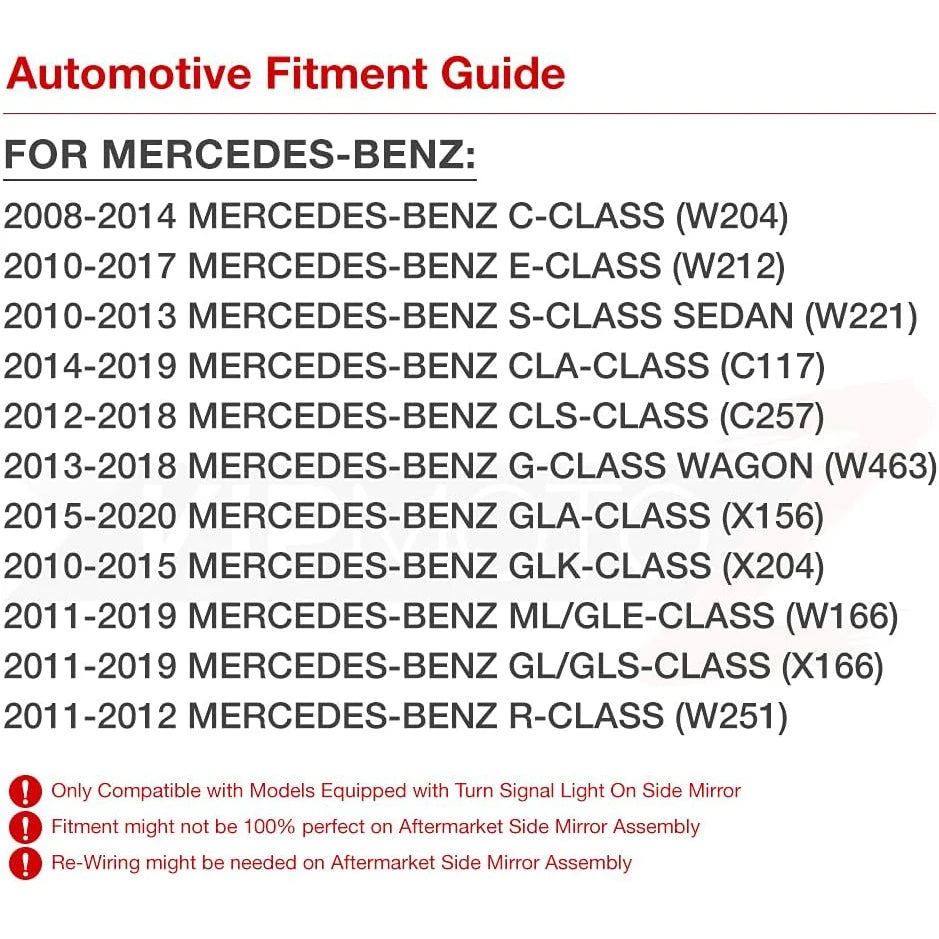 For Mercedes Benz W204 Cla A 2PCS Dynamic Turn Signal Side