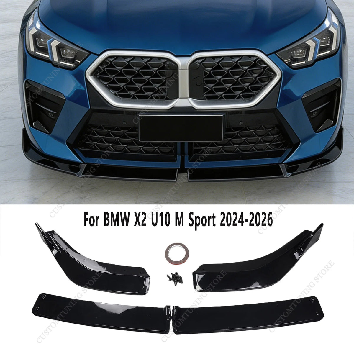 For BMW X2 IX2 U10 M Gloss Black Mp Front Bumper Splitter Lip