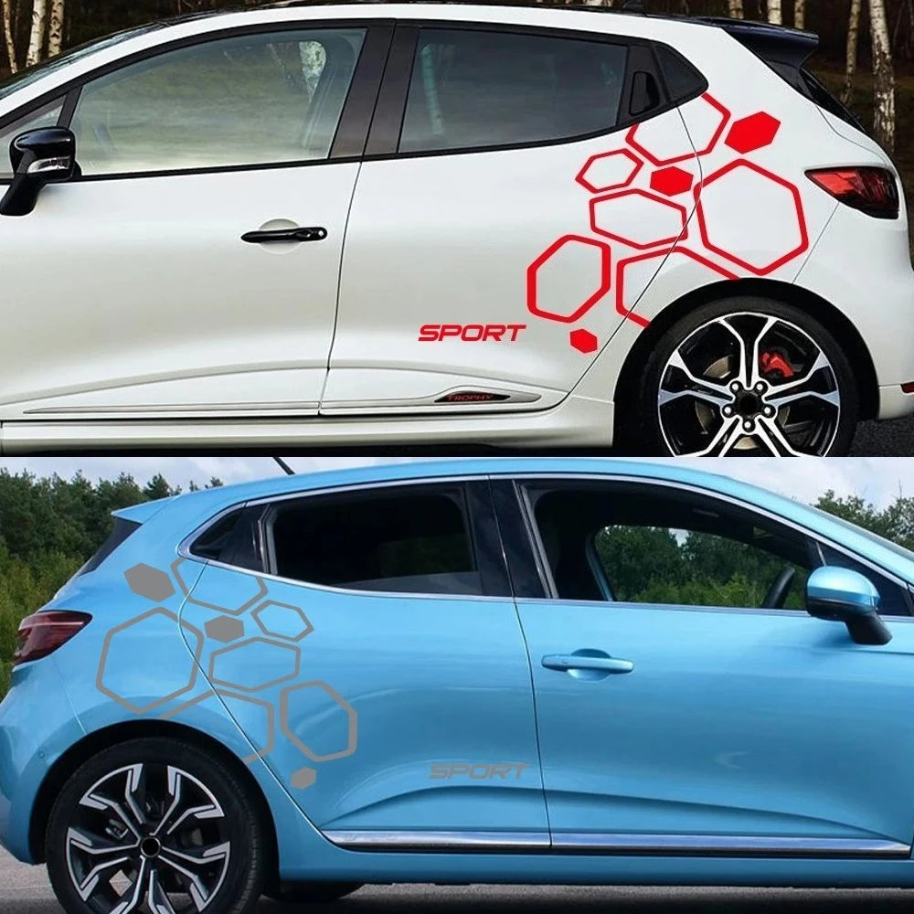 Creative Sport Stripes Body Door Side Sticker for-renault Clio
