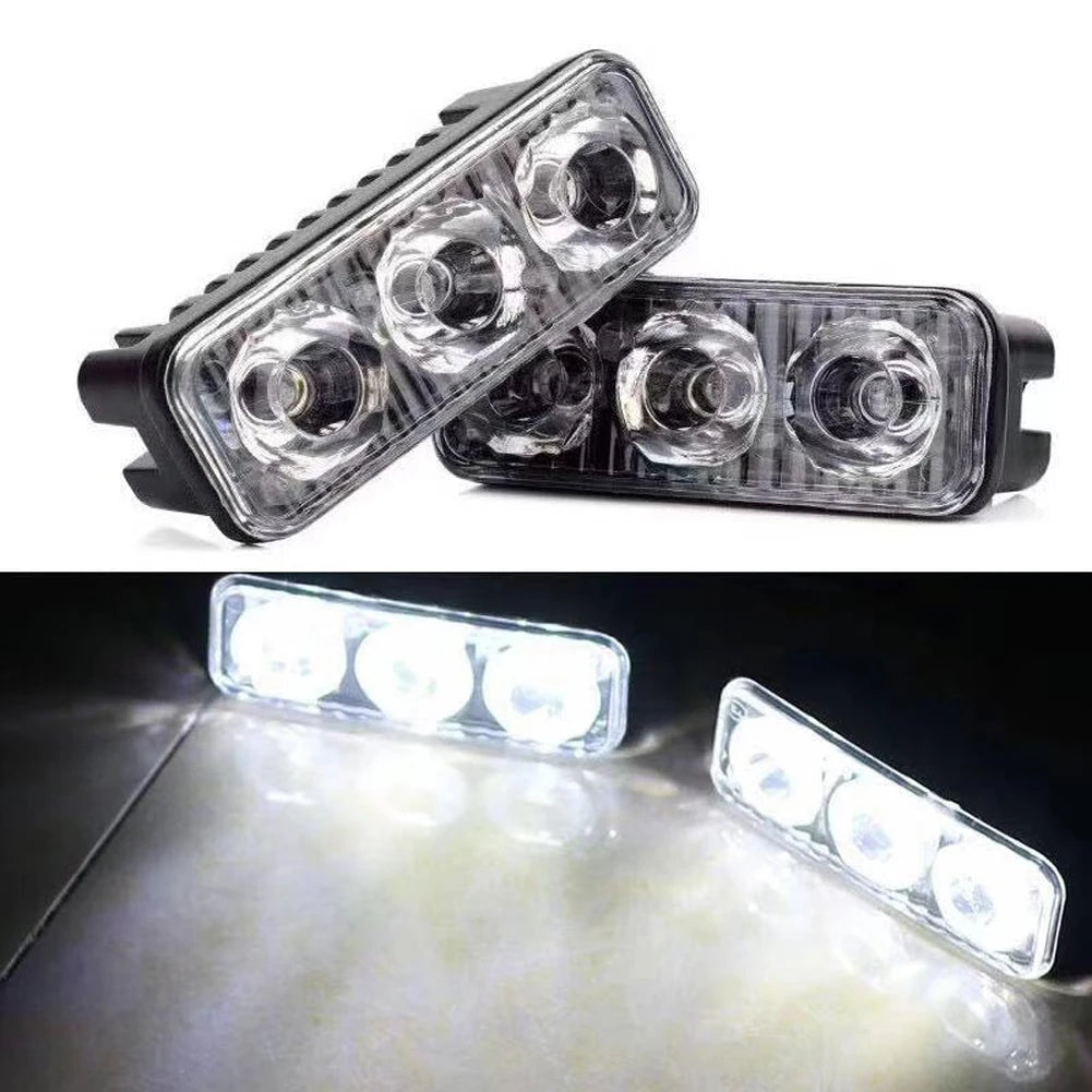 3LED Warning Waterproof Flashing 12V Headlight Super Bright SUV
