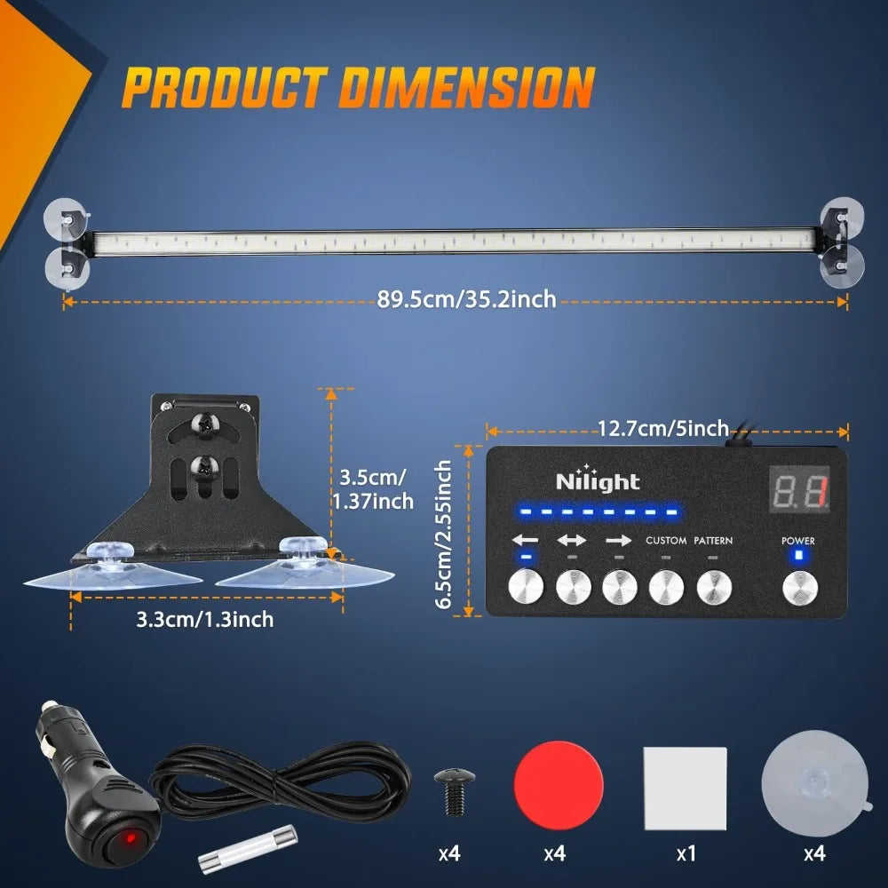 Nilight Traffic Advisor Strobe Bar Controller Emergency Warning