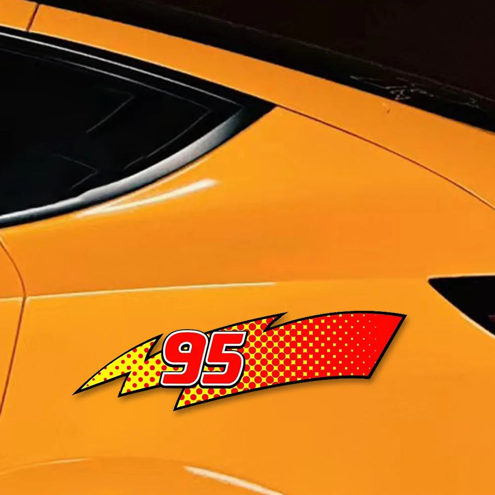 Pair Lightning Pattern Waterproof Vinyl Stickers Racing Decals