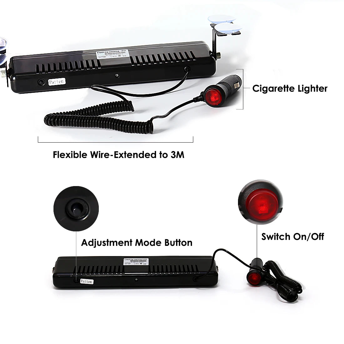 S1 Warning Strobe Flashlights Emergency Dashboard Indicator 12V