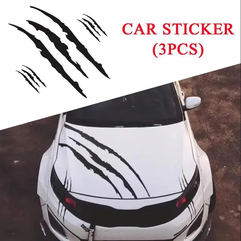 Monster Claw Hood Sticker Creative Reflective Stickers Devil Paw