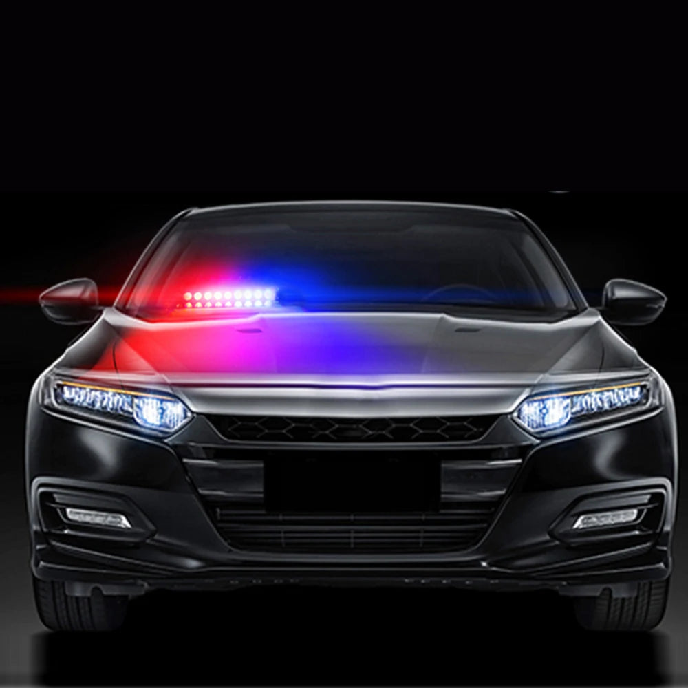 Red White Blue Emergency Dashboard Strobe Bar Interior Windshield