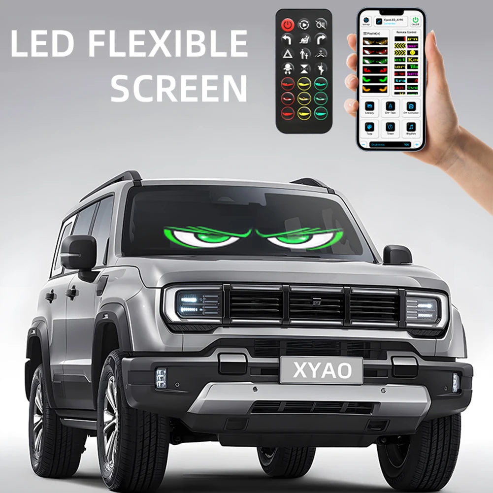 Pair Signs Windshield Dynamic Devil Eyes Flexible Display Dual