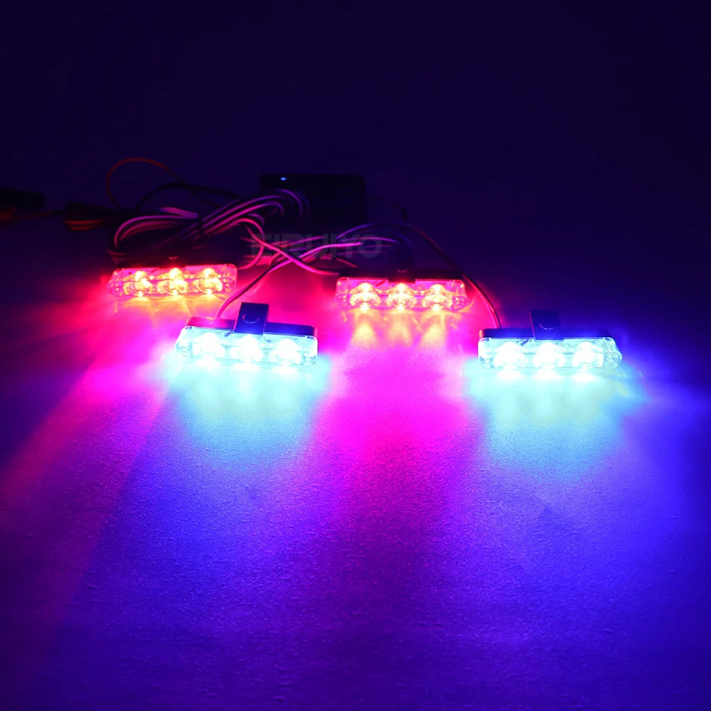 Front Grille Strobe Flash Warning Red Blue Yellow Rescue