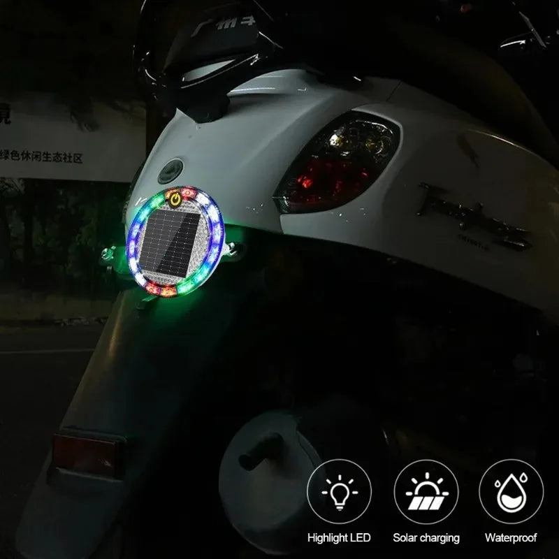 For All Vehicle Solar Round Warning Flashlight Indicator