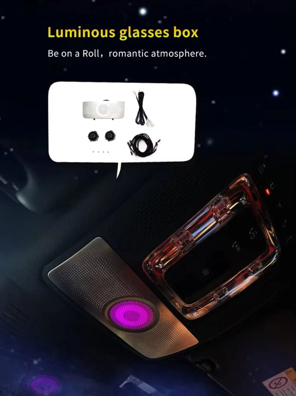For Mercedes-Benz Upgraded 64-color Luminous Glasses Box Cover