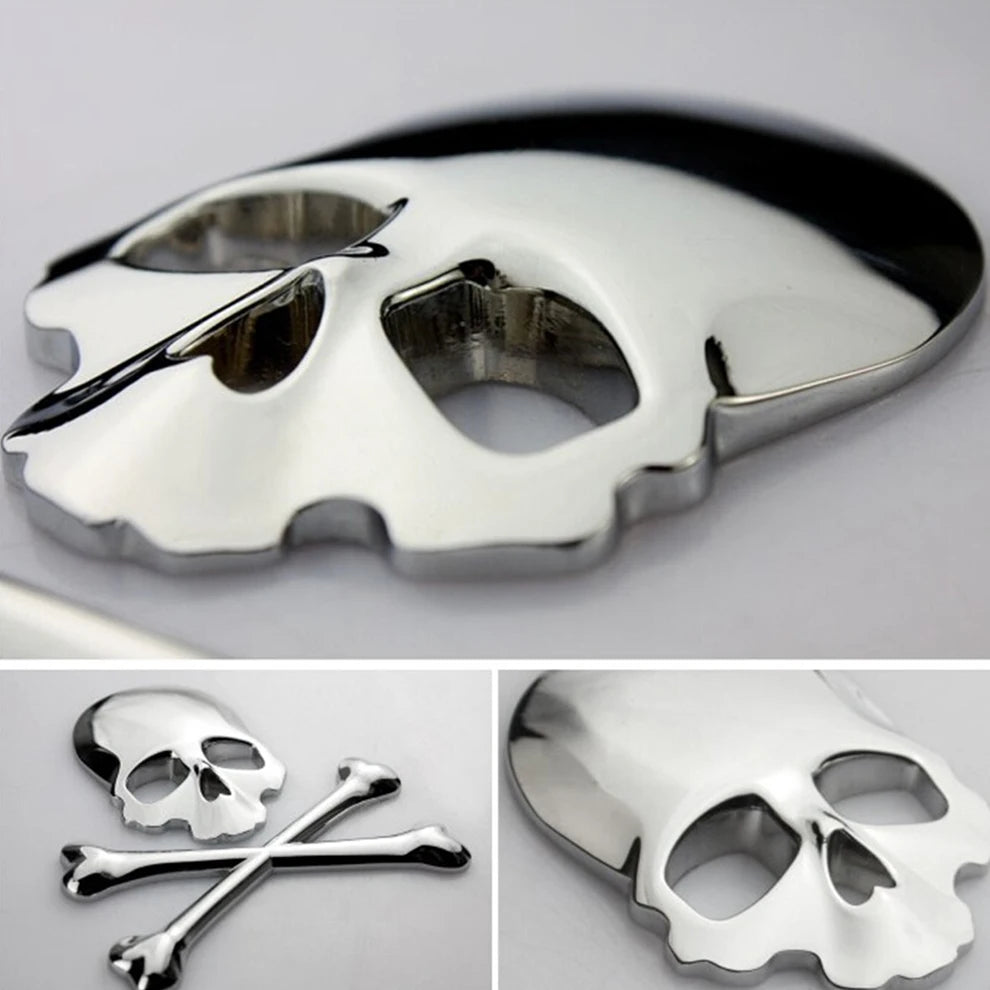 Truck 3D Metal Skull Head Logo Emblem Sticker Decal