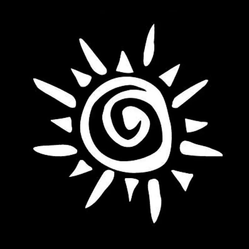 Personality Cool Tribal Tattoo Sun Fashion Vinyl Sticker Black