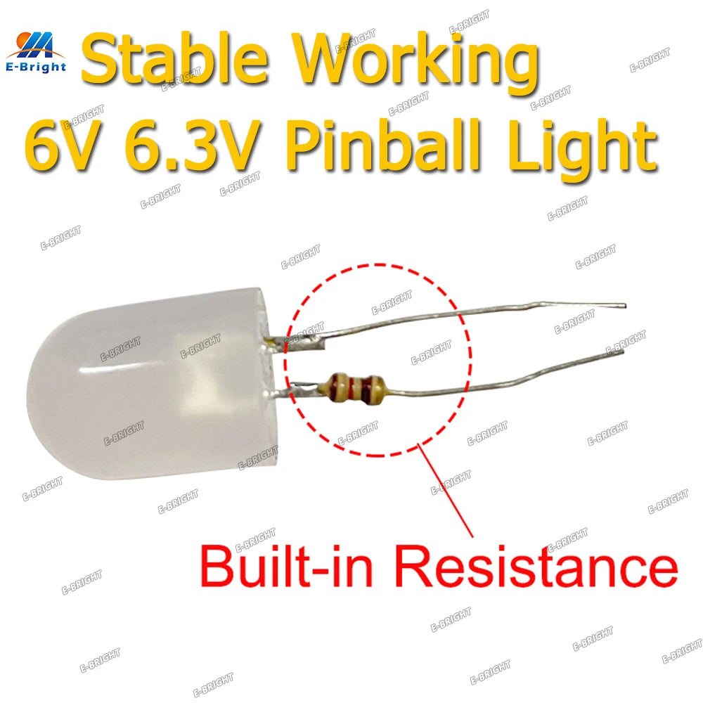 10X Pinball non-polar Ac 6V 6.3v T4W ba9s Arcade