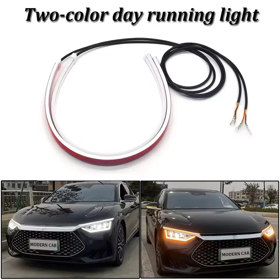 Headlights Dynamic Strips Turn Signals Yellow Flexible Daytime
