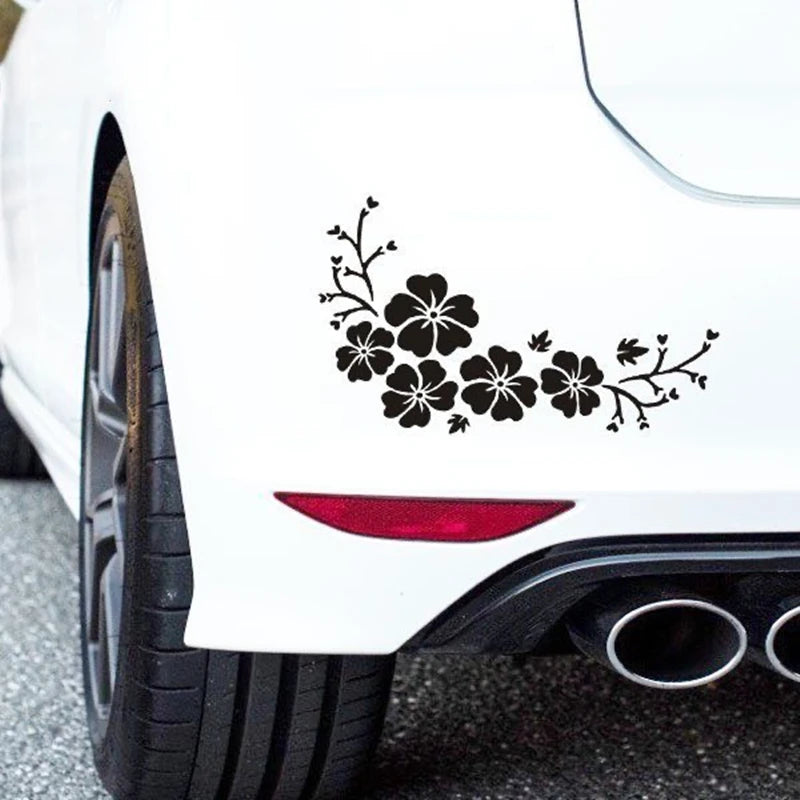 2PCS Set Stickers Flower Sticker Rear Windshield Front Bumper
