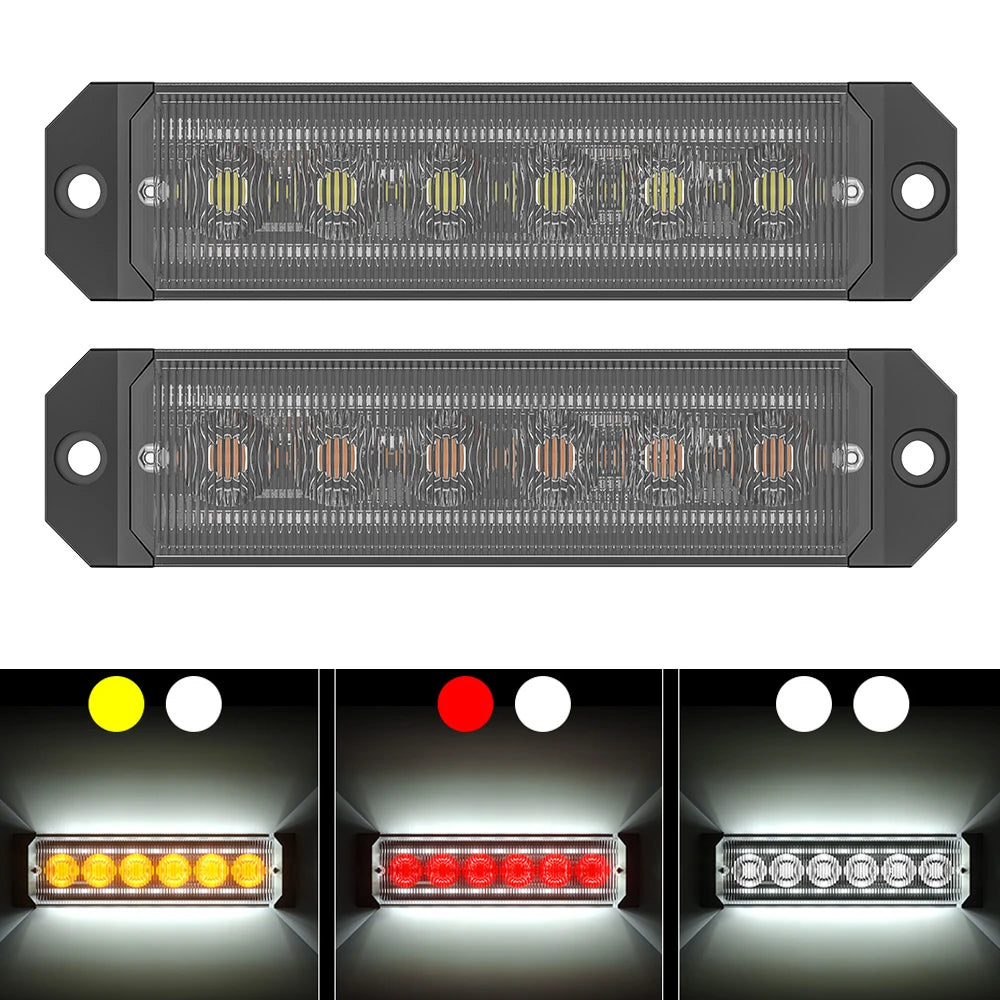 2X 24LED Strobe Warning Side Super Bright Grille Flashing