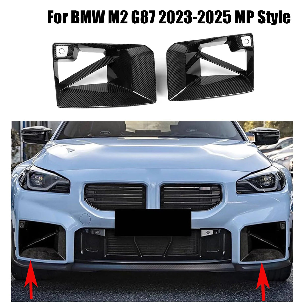 For BMW M2 G87 Base Coupe Front Bumper Side Air Duct Vent Covers