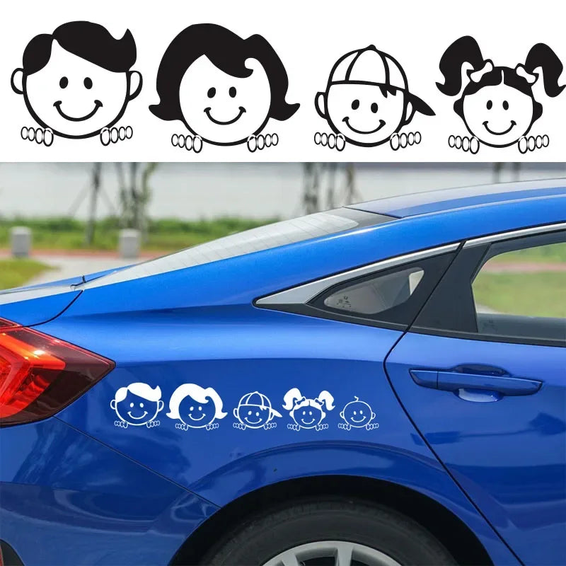 jptz5cmx25cm Sticker Happy Family Vinyl Film Art Design Pattern