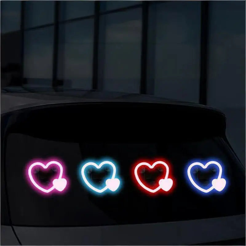 For Vehicle Interior heart-shaped 12V solar-powered Neon