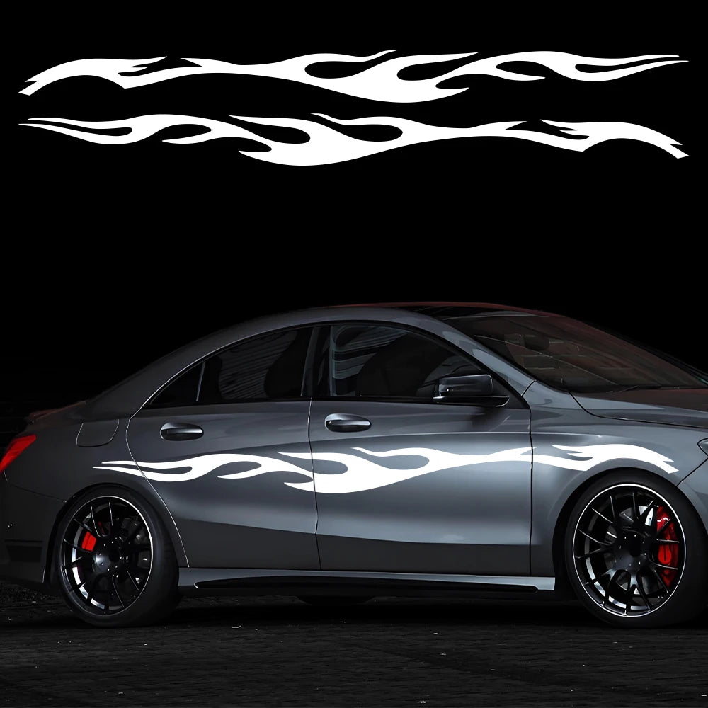 Large Flame Sticker Full Body Side Graphics Vinyl Decal