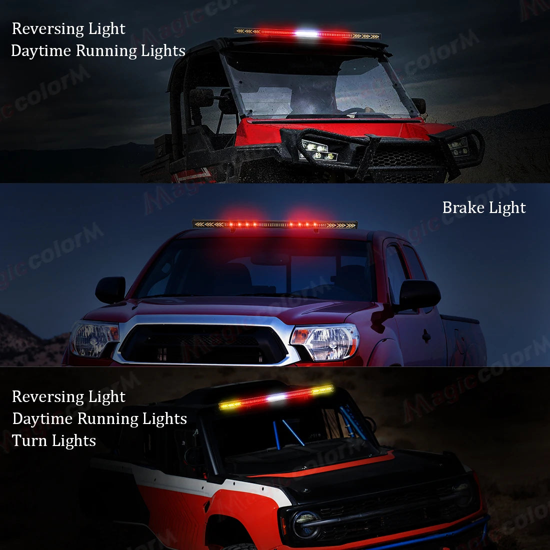 Inch Strobe Warning Drl 216LED Traffic Windshield Brake Reversing