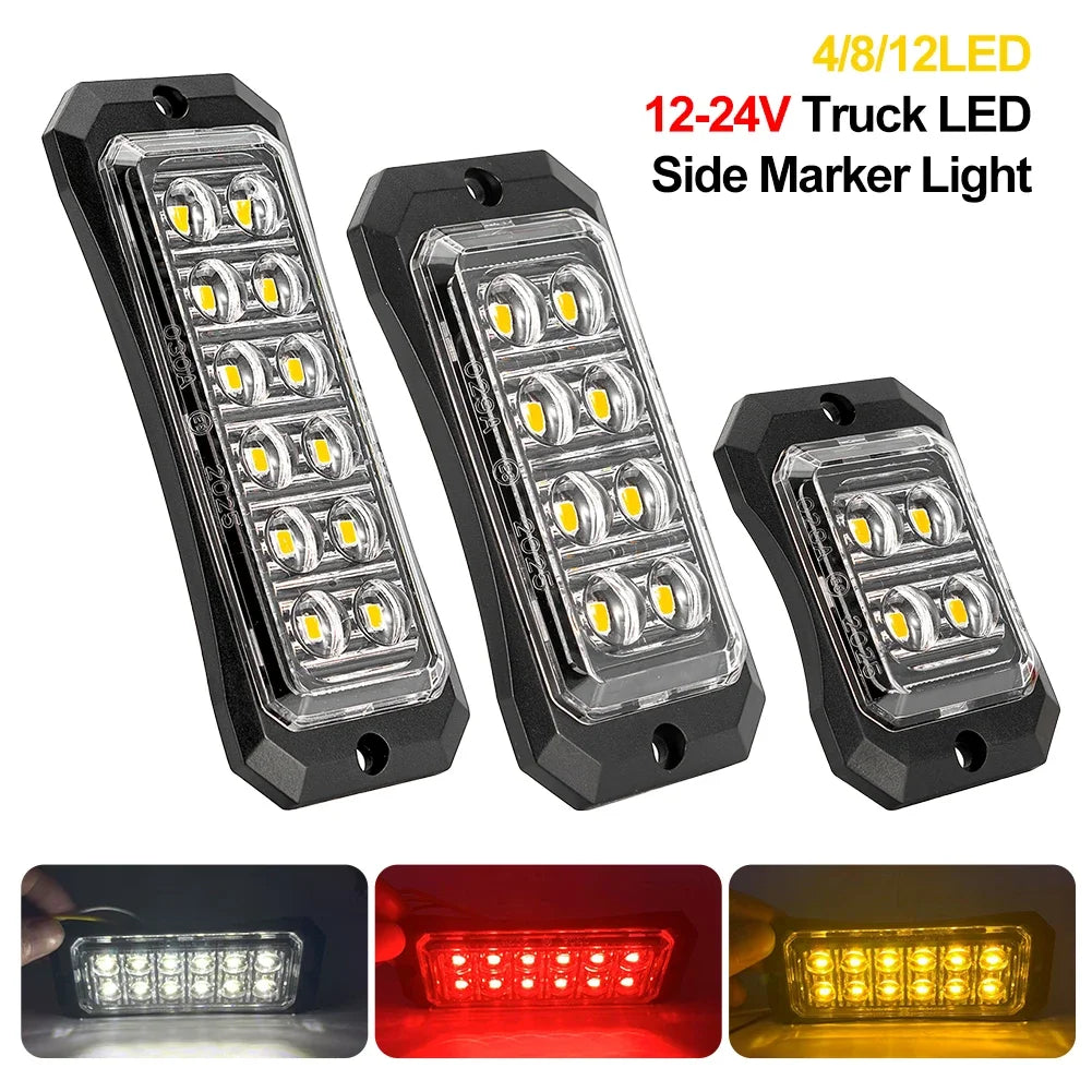 12 Truck Side Marker Strobe Flash Warning 12-24v Waterproof