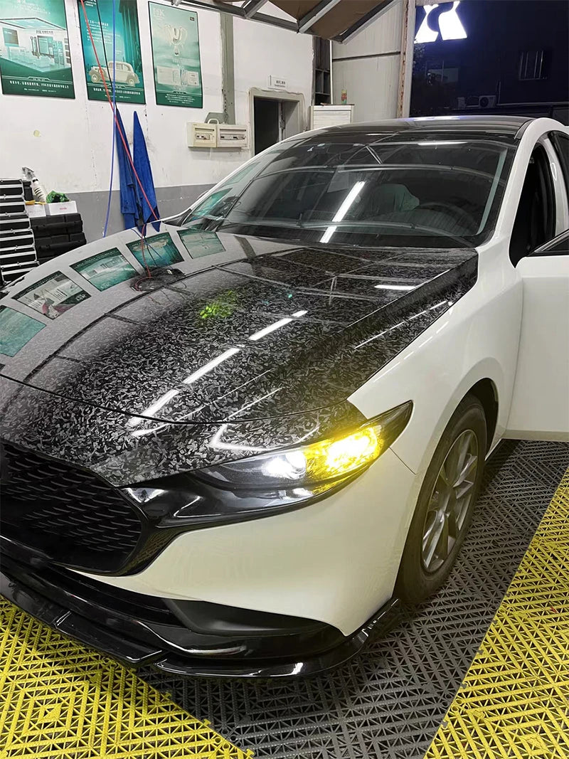 Gloss Forged Carbon Fiber Vinyl Wrap Roll Self Adhesive