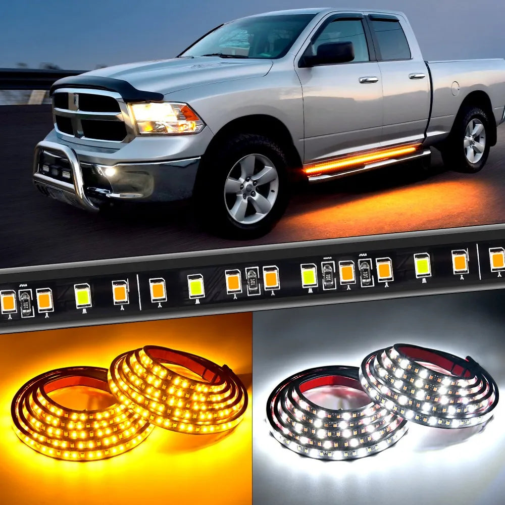 Nilight Strip 2PCS Truck Running Board Side Maker Turn