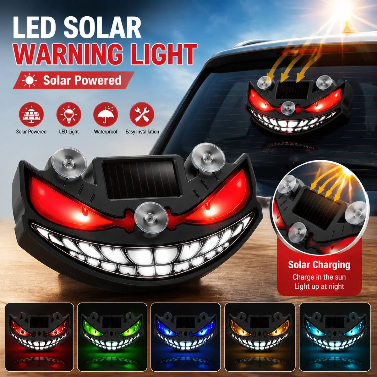 Solar Power Devil Eye Ambient Cool Face Breathing Rear
