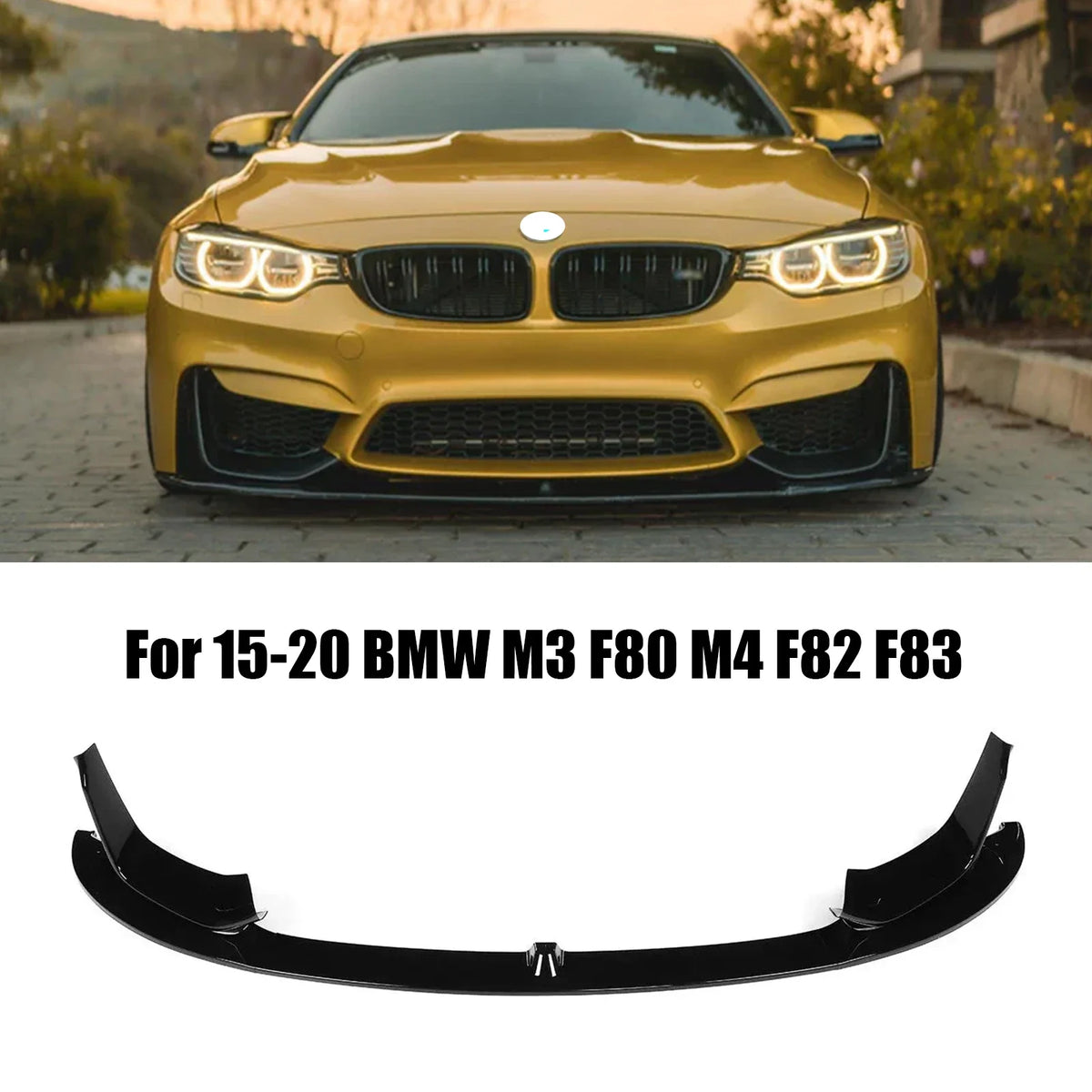 For BMW M3 F80 M4 F82 Front Bumper Lip splitter+side Splitter