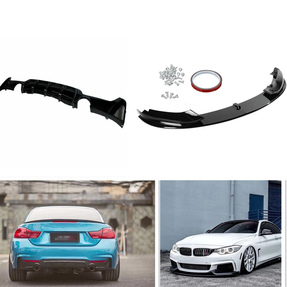 For 2014-2020 BMW 4 Series F32 Rear Diffuser lip+front Bumper