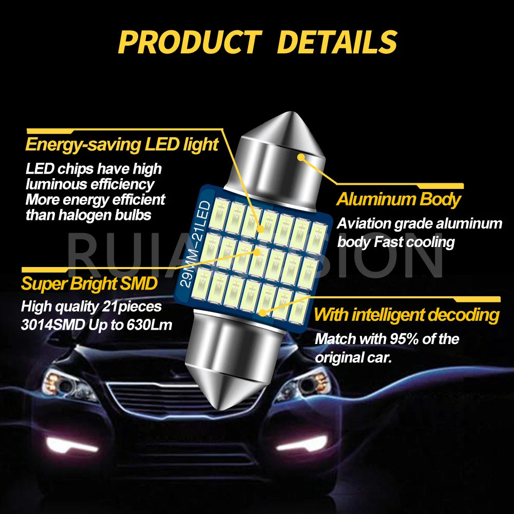 Ruiandsion C5W C10W Canbus Festoon 29MM 12V Nterior Reading