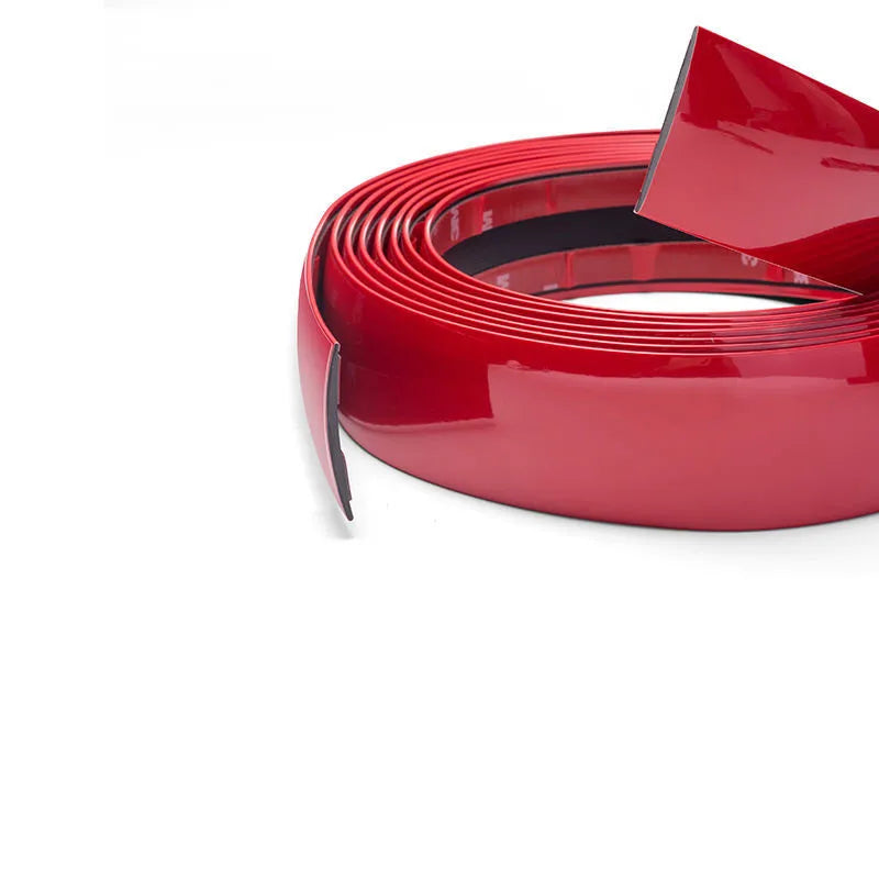Bright Red Exterior Chrome Body Strip Bumper Door Protective