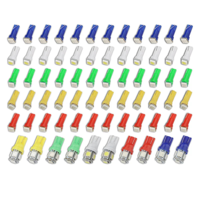 70PCS T5 T10 5050-smd Speedometer Instrument Gauge Cluster Dash