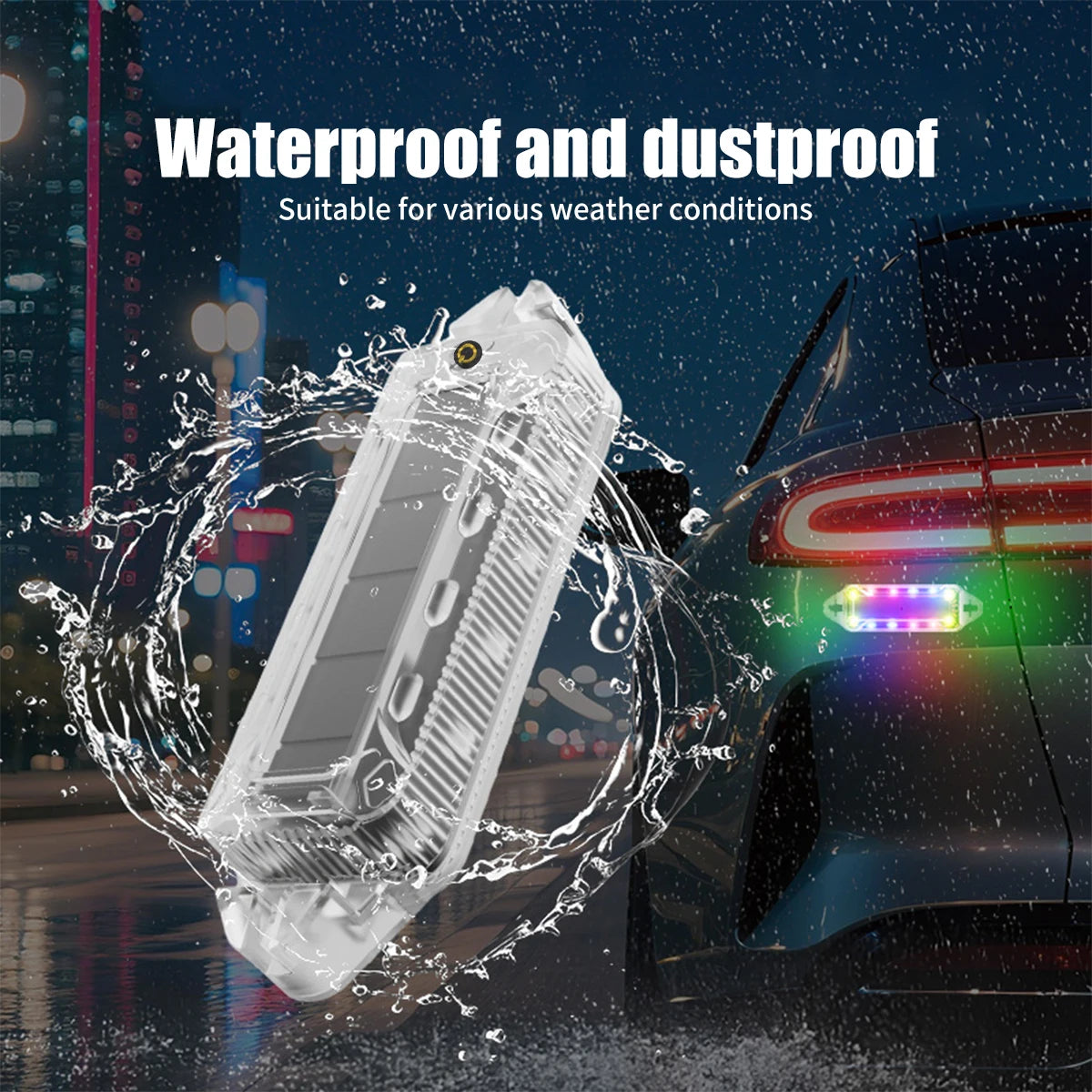 1PC Solar Powered Warning Strobe Safety Flashing Signal Indicator